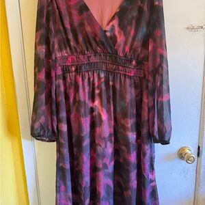 Elegant Pink and Black Women's Dress